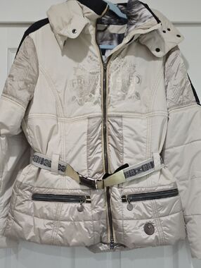 Sportalm Beige Quilted Puffer Jacket with Belt